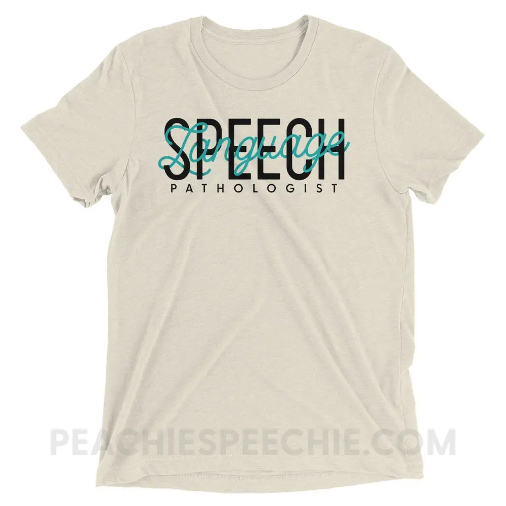 Retro Speech Language Pathologist Tri-Blend Tee - Oatmeal Triblend / XS - T-Shirts & Tops peachiespeechie.com