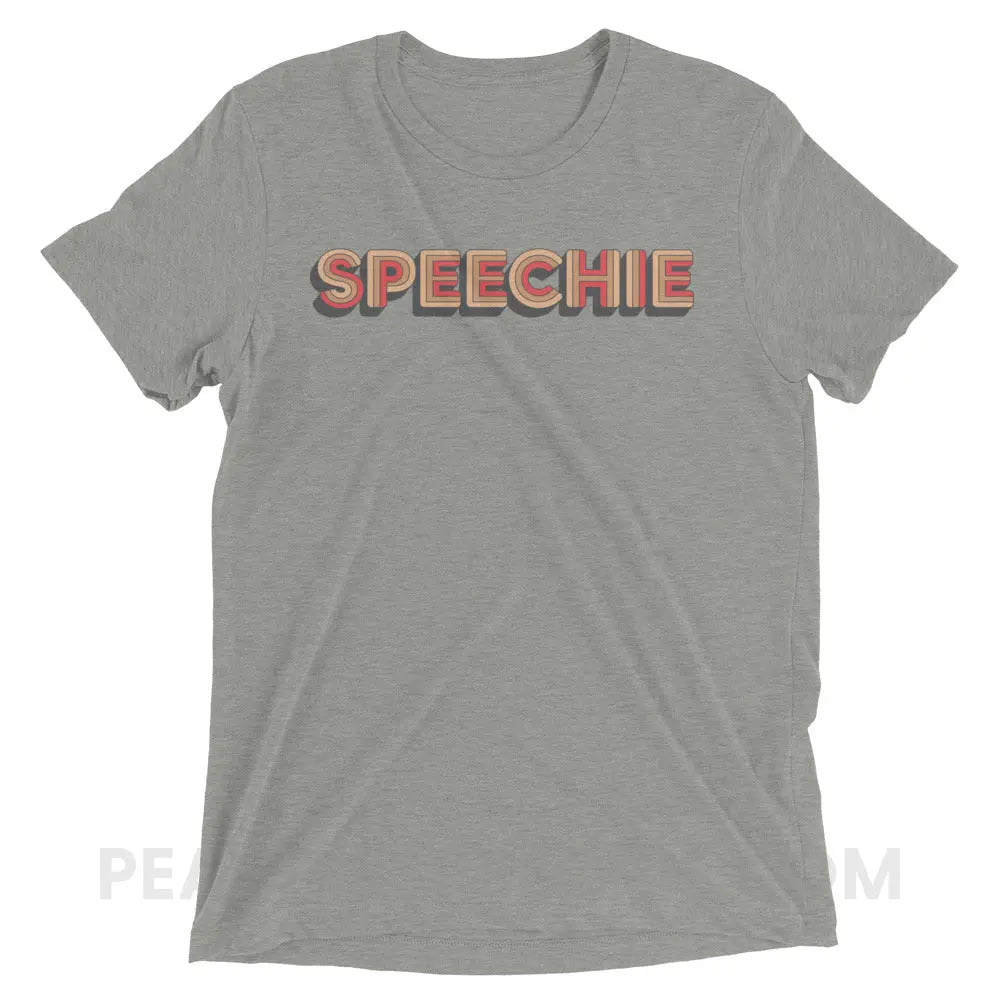 Retro Speechie Tri-Blend Tee - Athletic Grey Triblend / XS - peachiespeechie.com