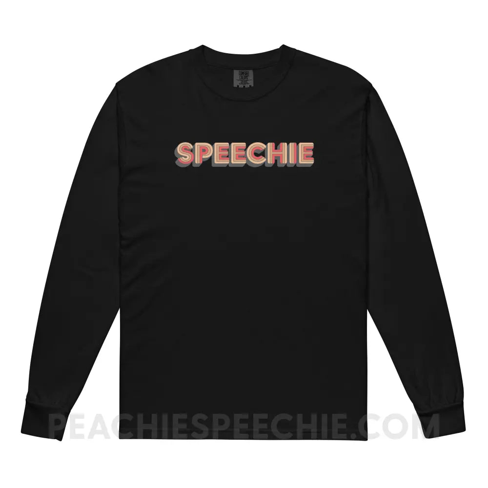 Retro Speechie Comfort Colors Long Sleeve - Black / S - Long-sleeve peachiespeechie.com