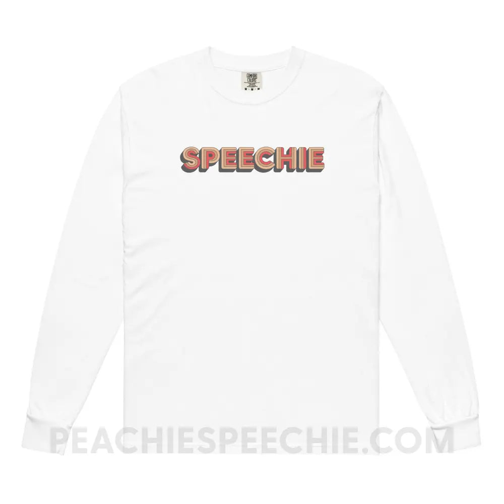 Retro Speechie Comfort Colors Long Sleeve - White / S - Long-sleeve peachiespeechie.com