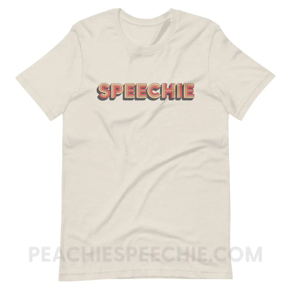 Retro Speechie Premium Soft Tee - Heather Dust / S - peachiespeechie.com