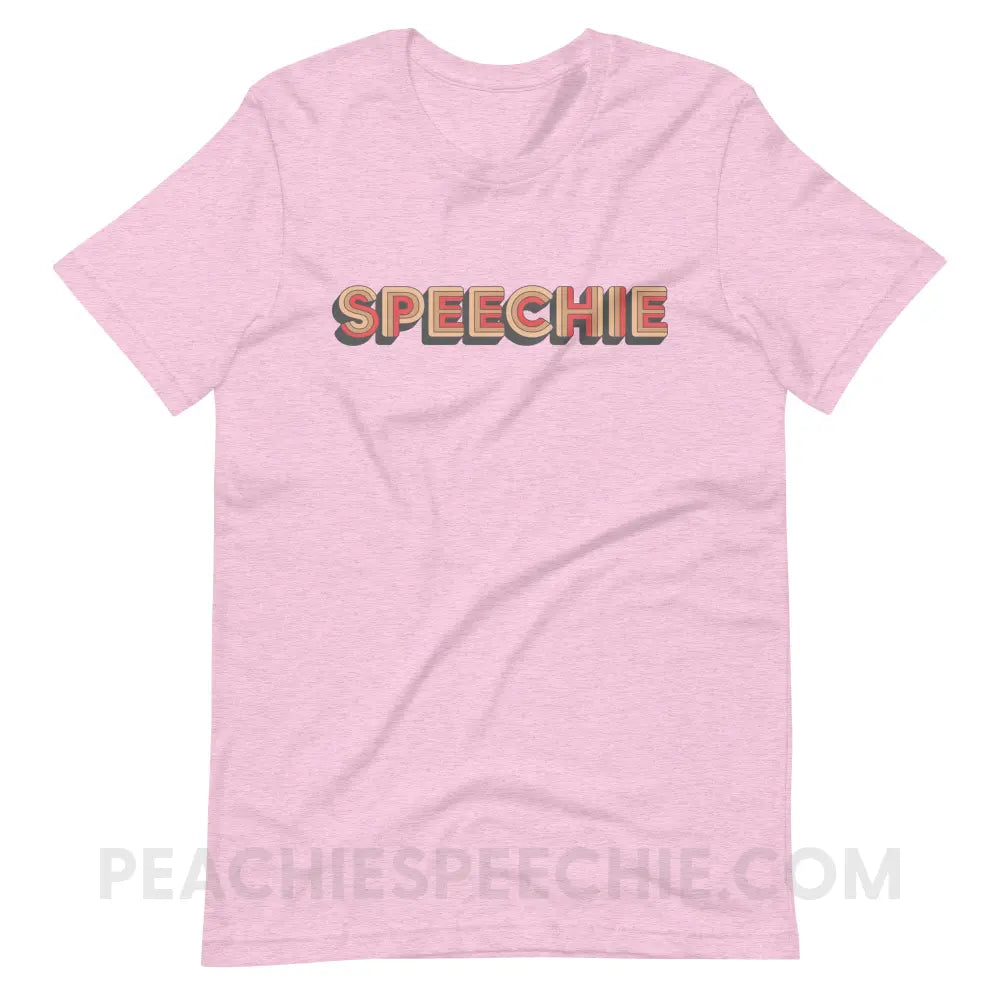 Retro Speechie Premium Soft Tee - Heather Prism Lilac / XS - peachiespeechie.com
