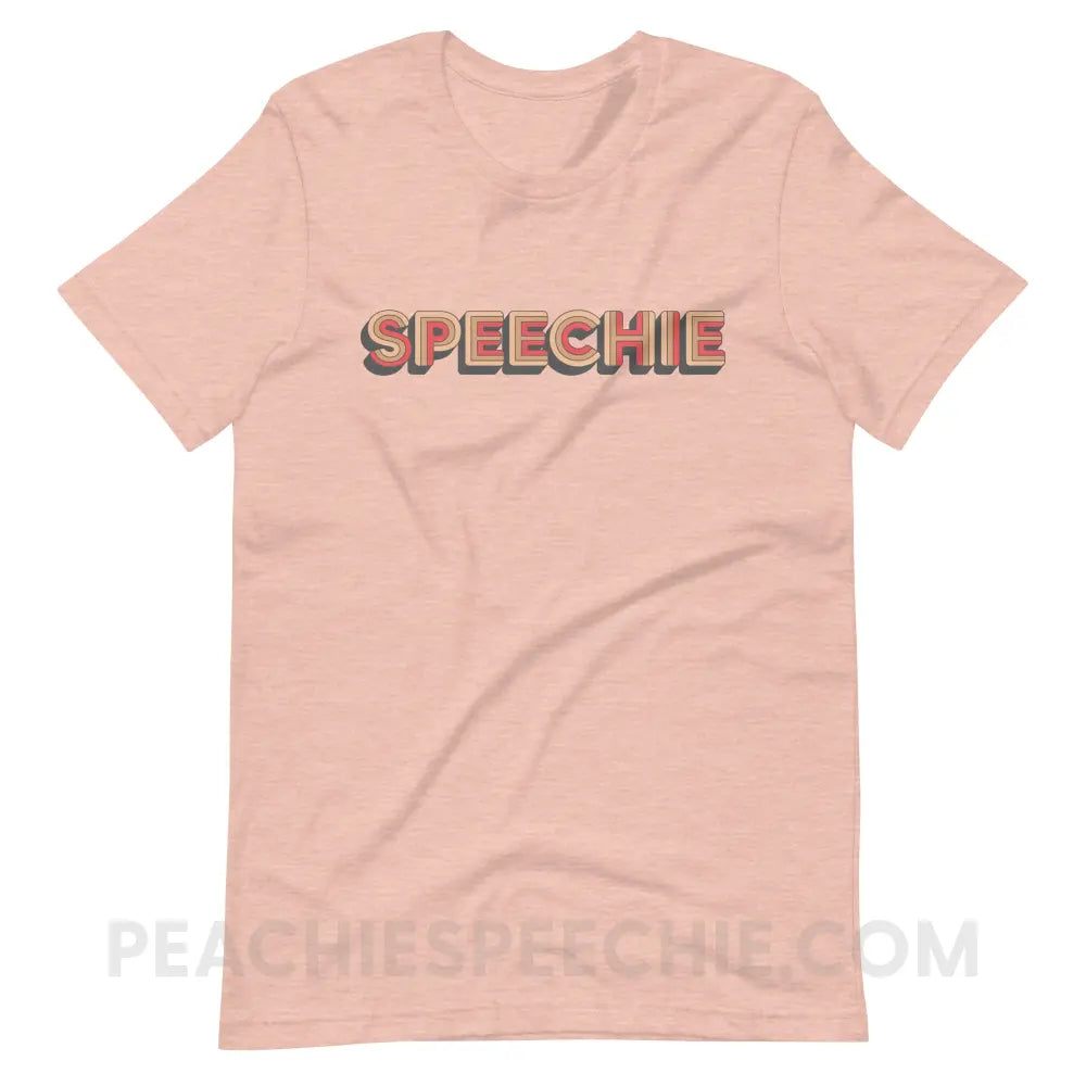 Retro Speechie Premium Soft Tee - Heather Prism Peach / XS - peachiespeechie.com