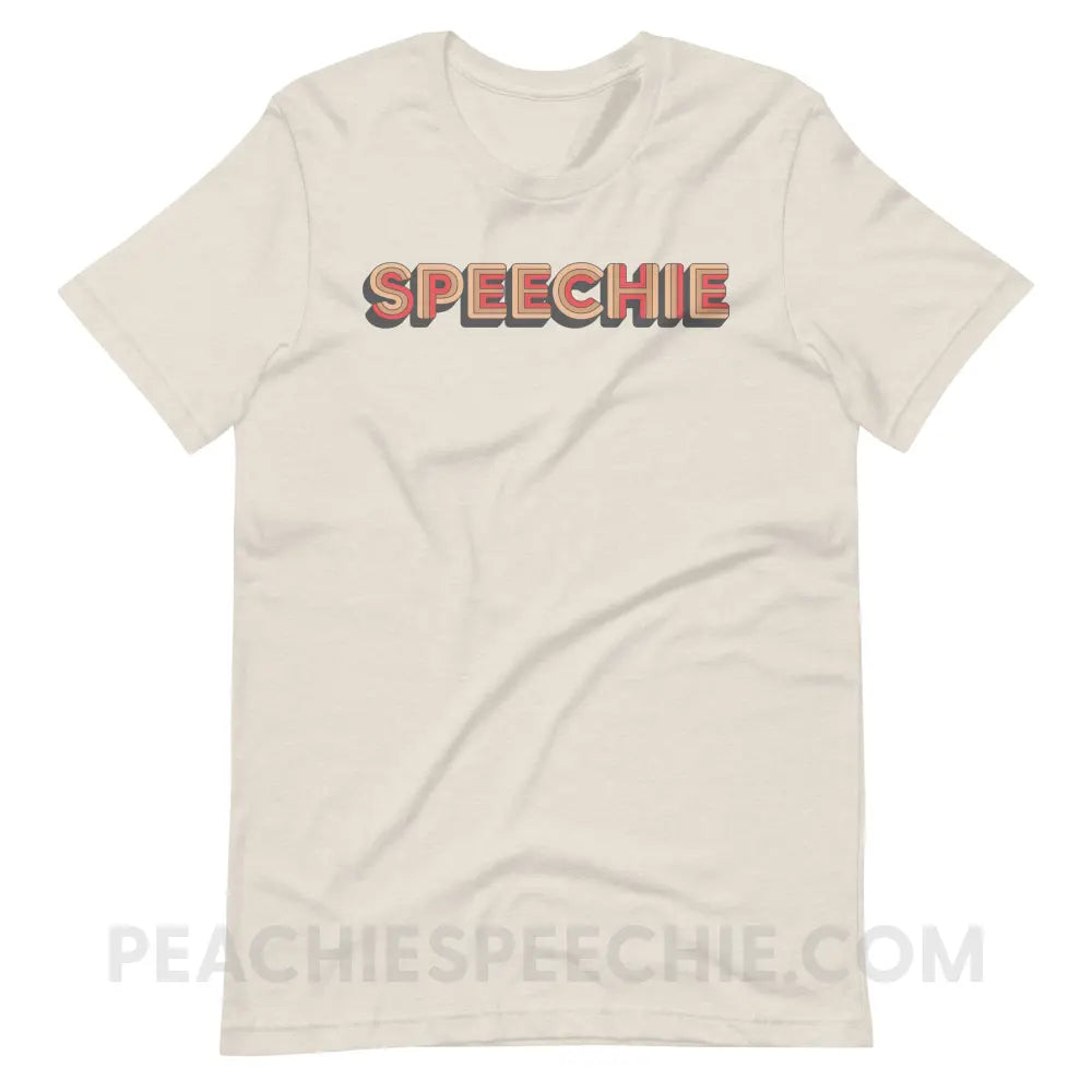 Retro Speechie Premium Soft Tee - Heather Dust / S - T-Shirt peachiespeechie.com