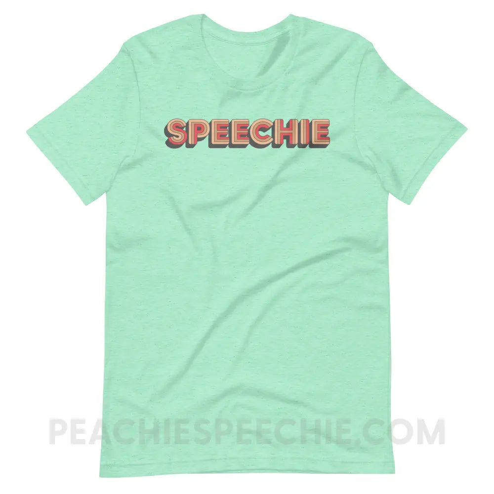 Retro Speechie Premium Soft Tee - Heather Mint / S - T-Shirt peachiespeechie.com