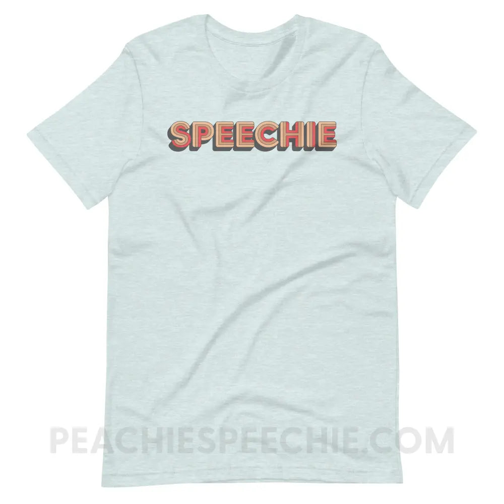 Retro Speechie Premium Soft Tee - Heather Prism Ice Blue / XS - T-Shirt peachiespeechie.com