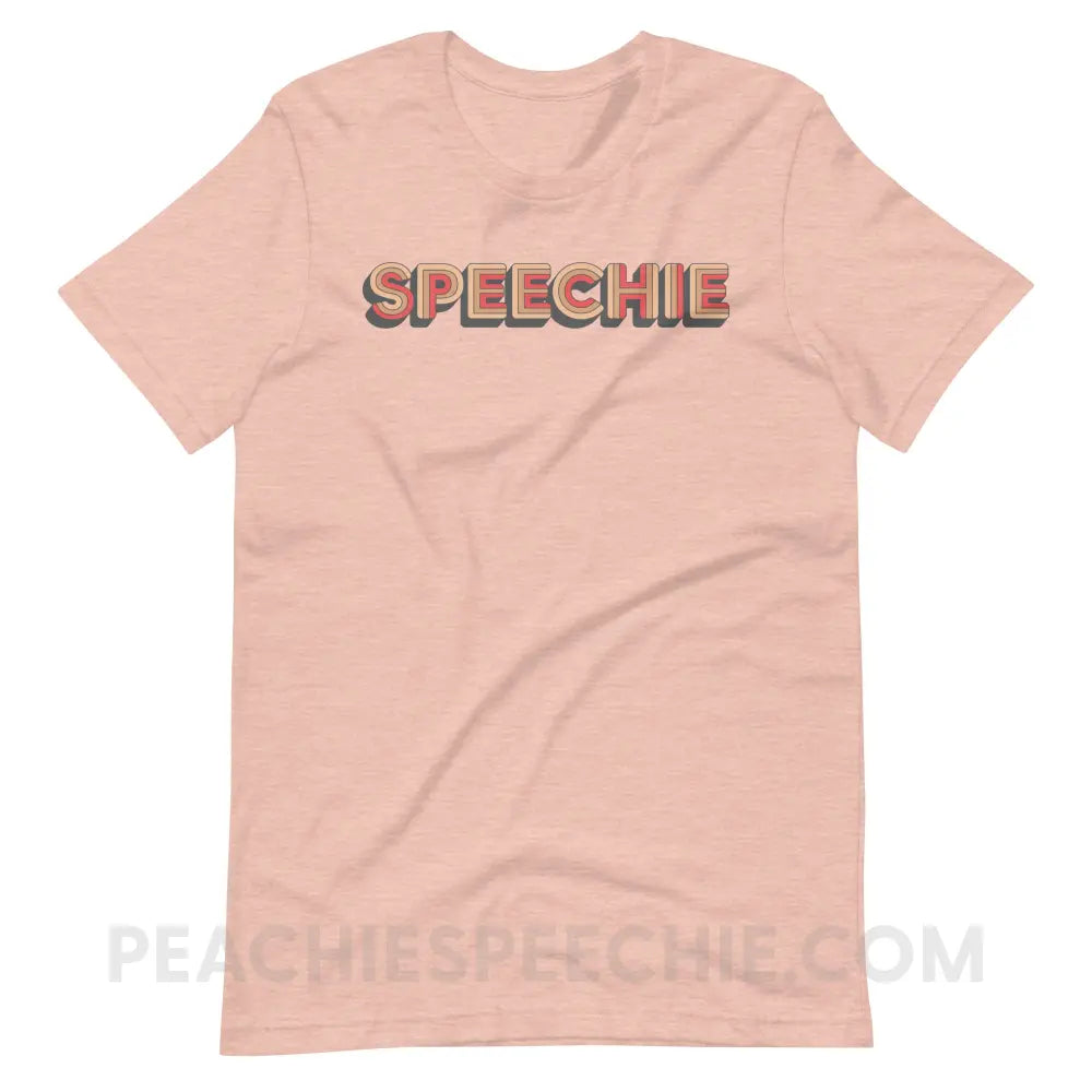 Retro Speechie Premium Soft Tee - Heather Prism Peach / XS - T-Shirt peachiespeechie.com