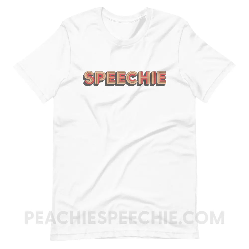 Retro Speechie Premium Soft Tee - White / XS - peachiespeechie.com