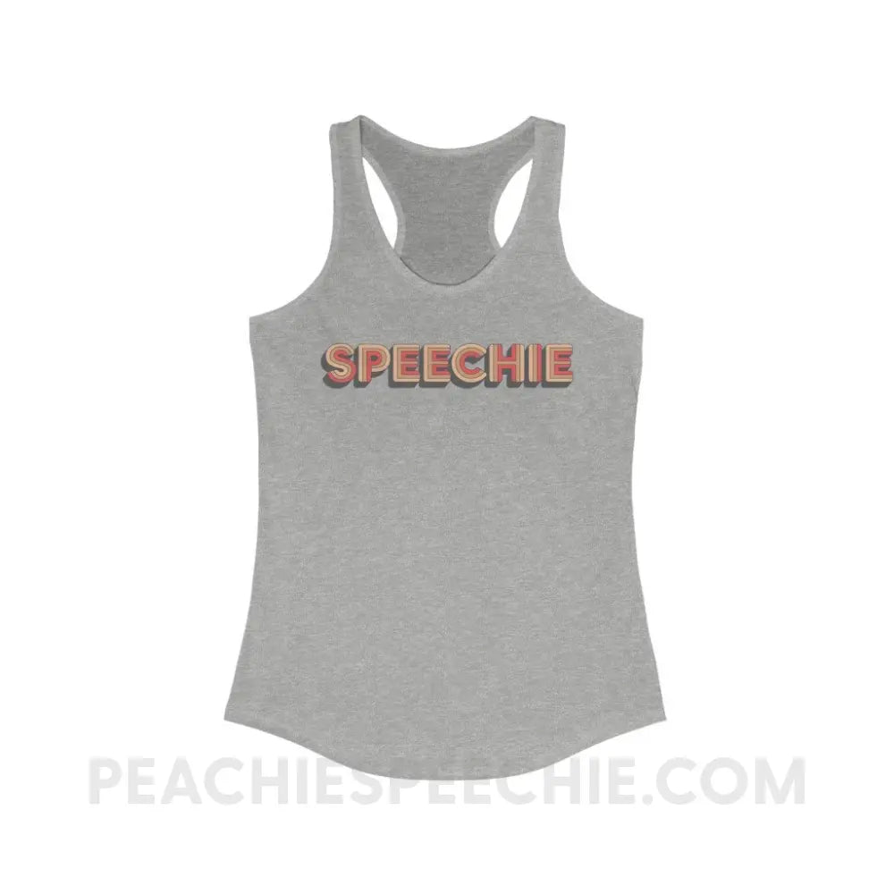 Retro Speechie Superfly Racerback - Heather Grey / XS - Tank Top peachiespeechie.com