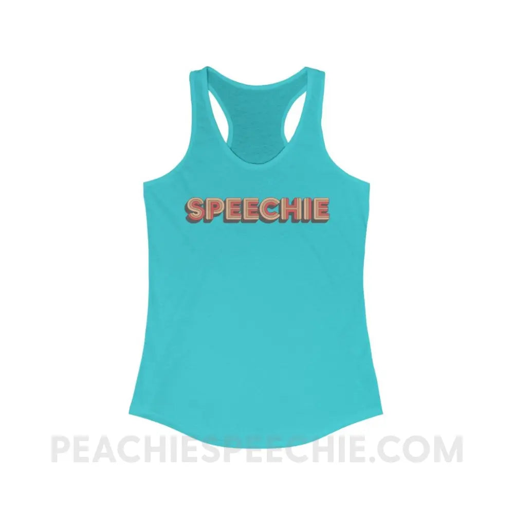 Retro Speechie Superfly Racerback - Solid Tahiti Blue / XS - Tank Top peachiespeechie.com