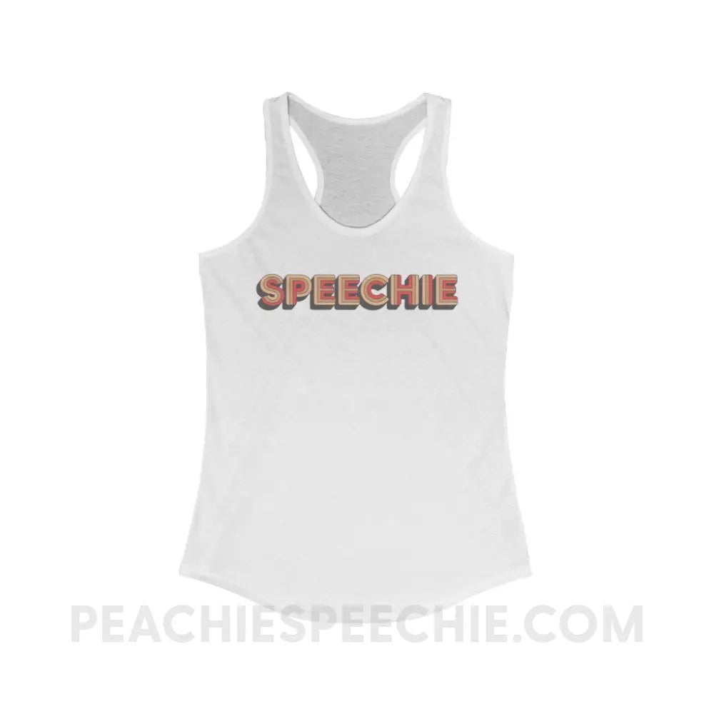 Retro Speechie Superfly Racerback - Solid White / XS - Tank Top peachiespeechie.com