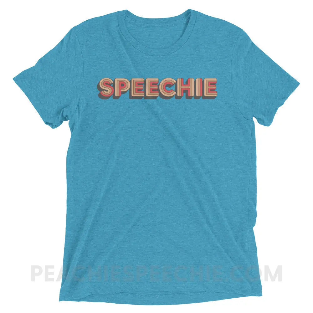 Retro Speechie Tri-Blend Tee - Aqua Triblend / XS - peachiespeechie.com