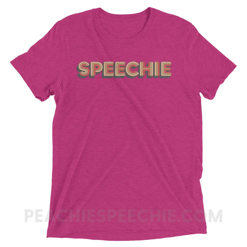 Retro Speechie Tri-Blend Tee - Berry Triblend / XS - peachiespeechie.com