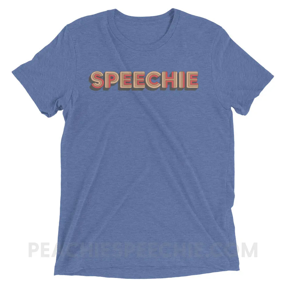 Retro Speechie Tri-Blend Tee - Blue Triblend / XS - peachiespeechie.com