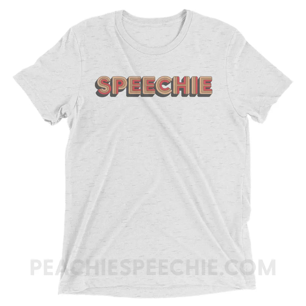 Retro Speechie Tri-Blend Tee - White Fleck Triblend / XS - peachiespeechie.com