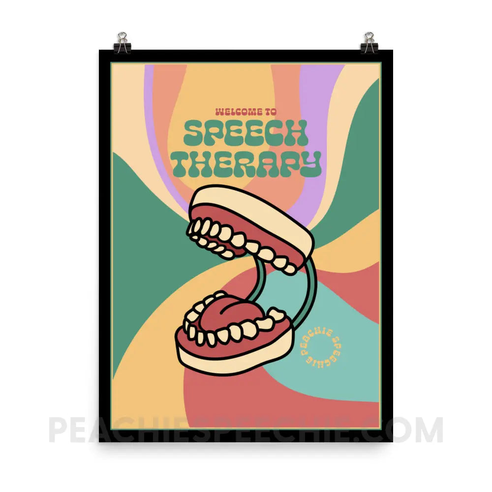 Retro Welcome To Speech Therapy Poster - peachiespeechie.com