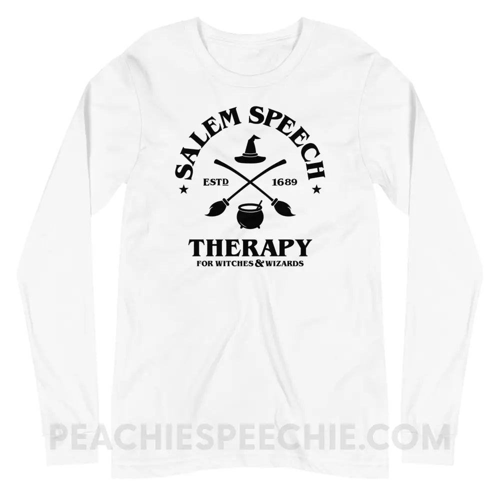 Salem Speech For Witches & Wizards Premium Long Sleeve - White / XS - peachiespeechie.com