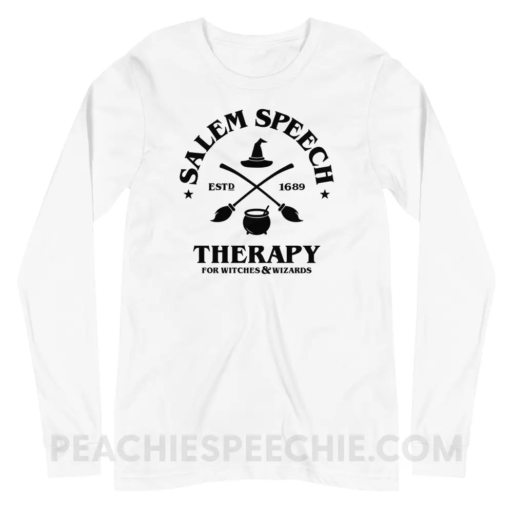 Salem Speech For Witches & Wizards Premium Long Sleeve - White / XS - peachiespeechie.com