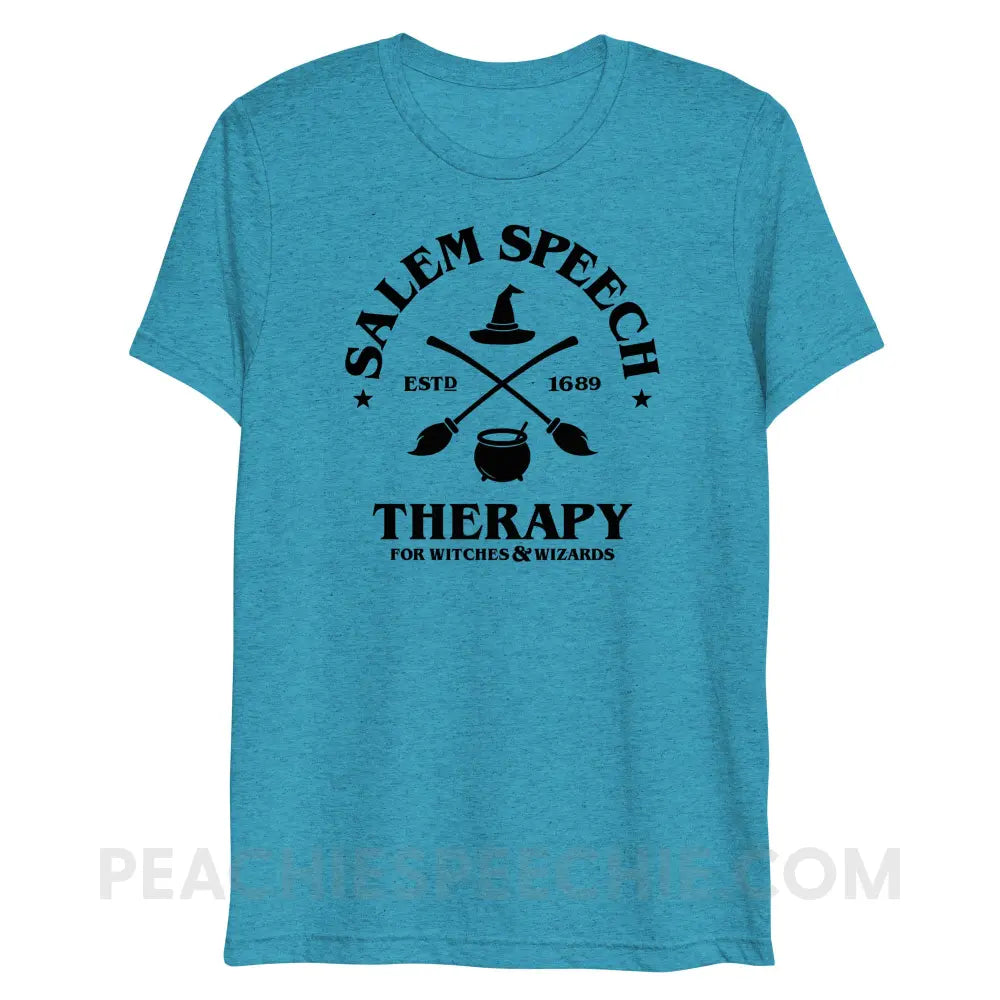 Salem Speech For Witches & Wizards Tri-Blend Tee - Aqua Triblend / XS - peachiespeechie.com