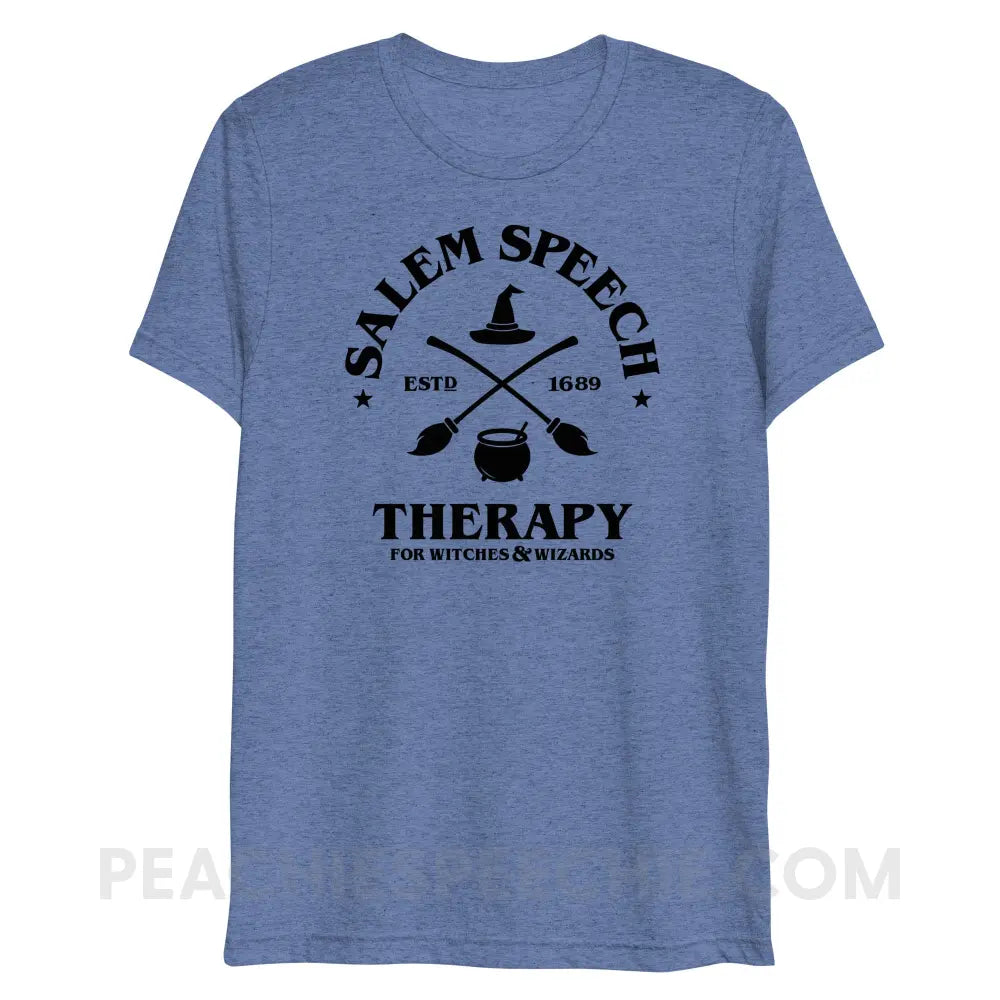 Salem Speech For Witches & Wizards Tri-Blend Tee - Blue Triblend / XS - peachiespeechie.com