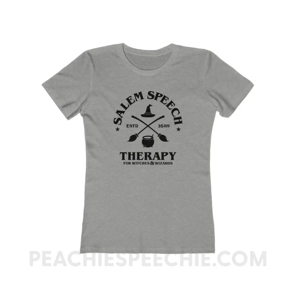 Salem Speech For Witches & Wizards Women’s Fitted Tee - Heather Grey / S - T-Shirt peachiespeechie.com