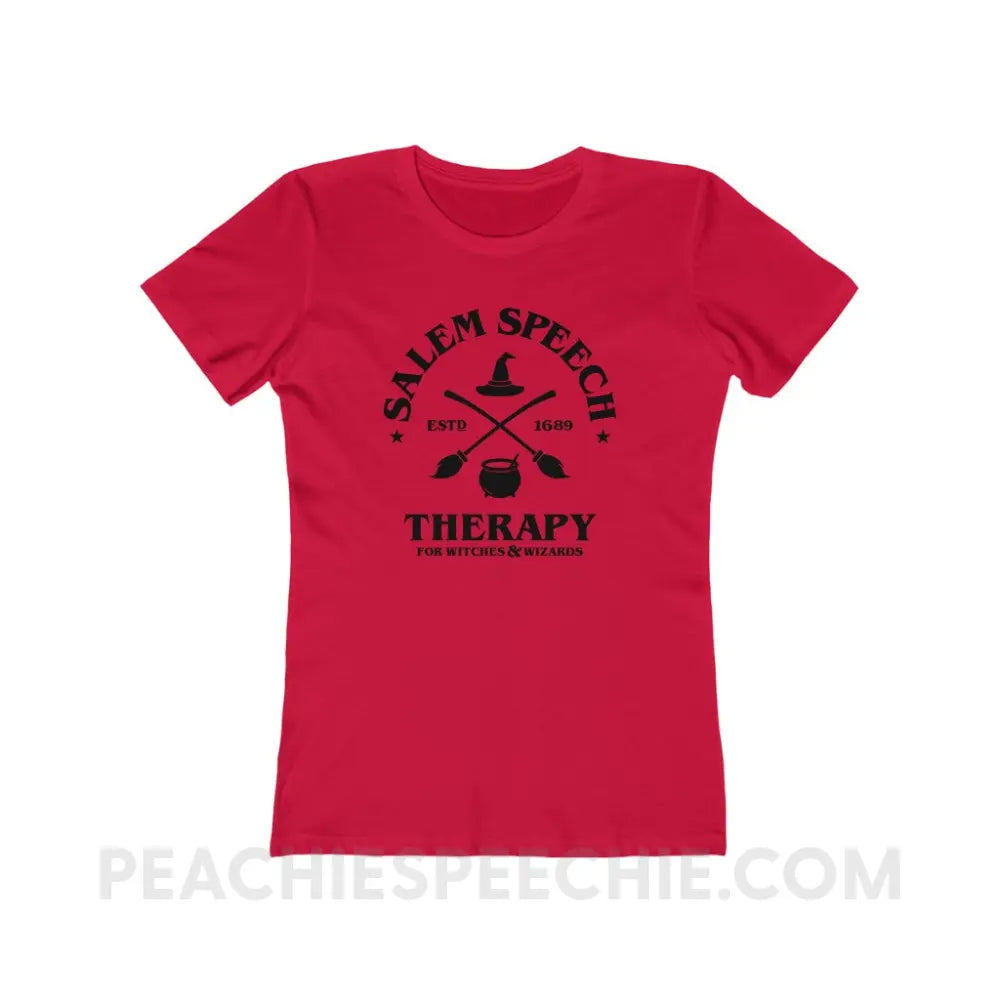 Salem Speech For Witches & Wizards Women’s Fitted Tee - Solid Red / S - T-Shirt peachiespeechie.com