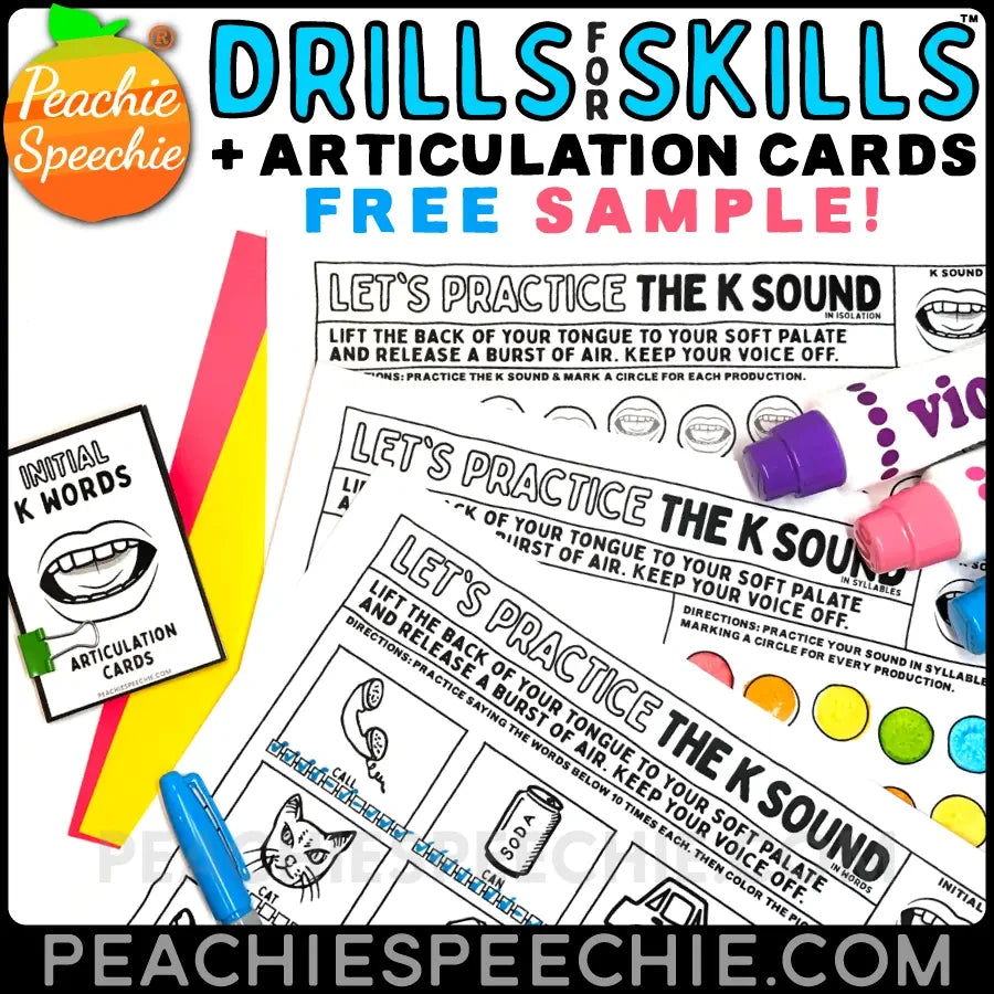 Sample of Drills for Skills - Materials peachiespeechie.com
