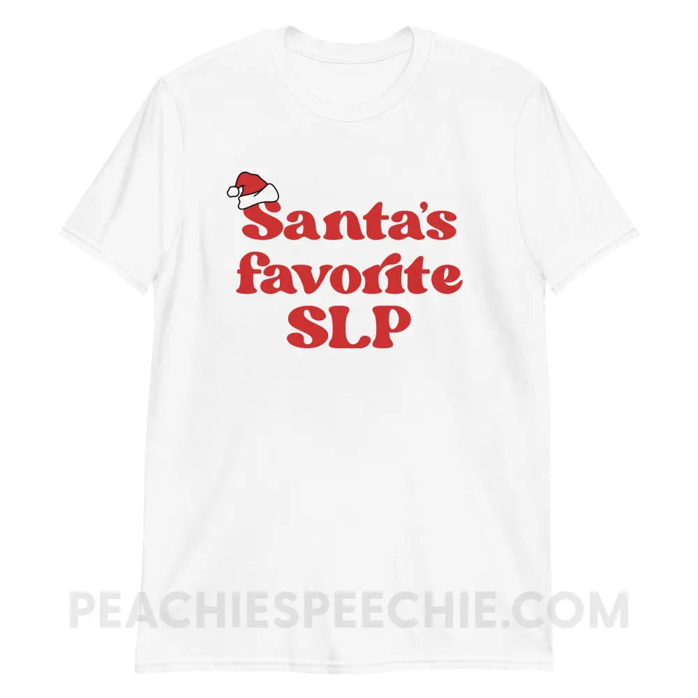 Santa’s Favorite SLP Classic Tee - White / S T - Shirt peachiespeechie.com
