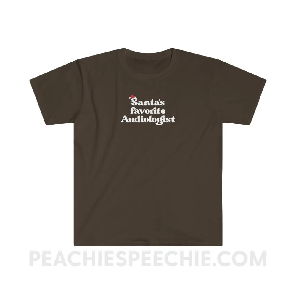 Santa’s Favorite Audiologist Classic Tee - Dark Chocolate / S - T-Shirt peachiespeechie.com