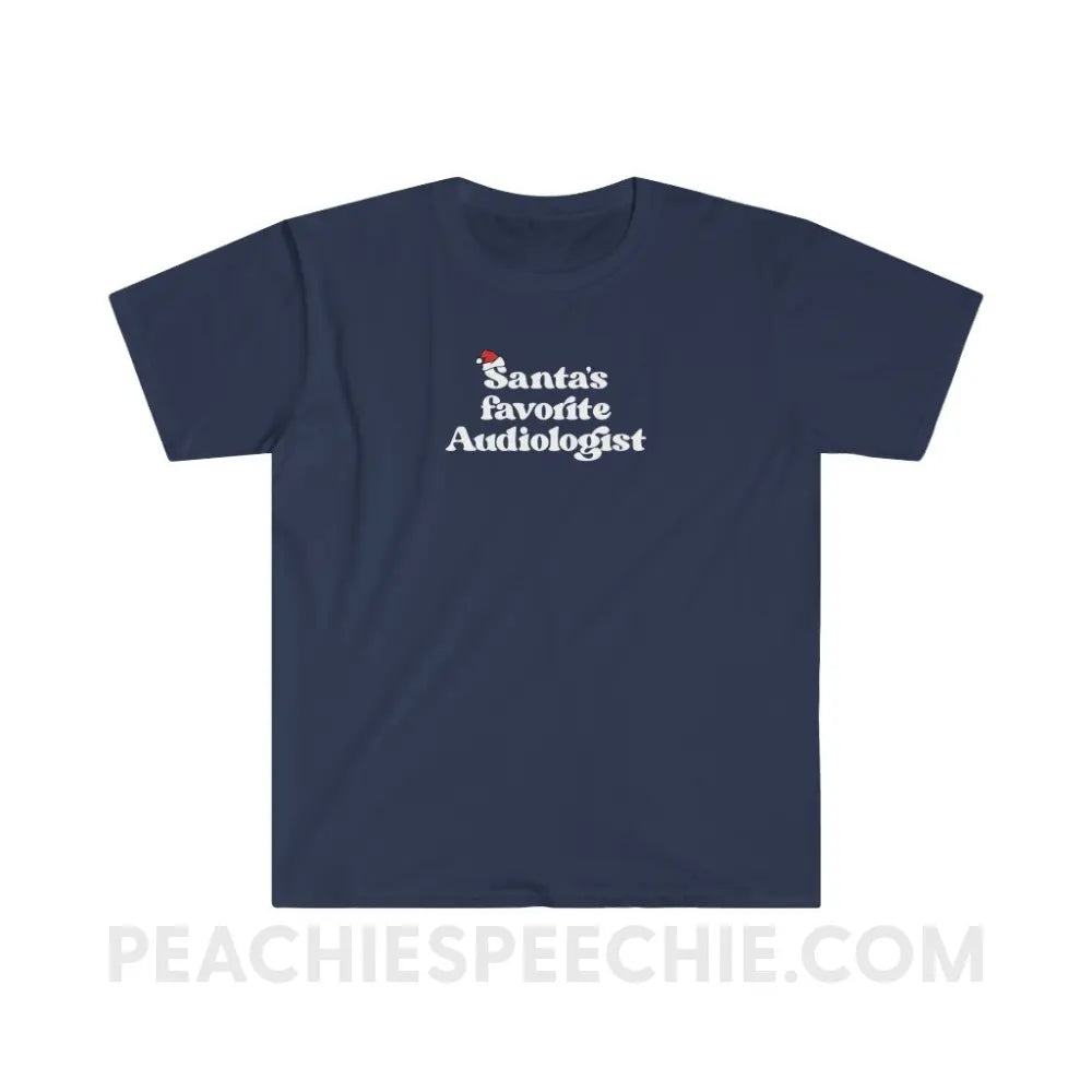 Santa’s Favorite Audiologist Classic Tee - Navy / S - T-Shirt peachiespeechie.com