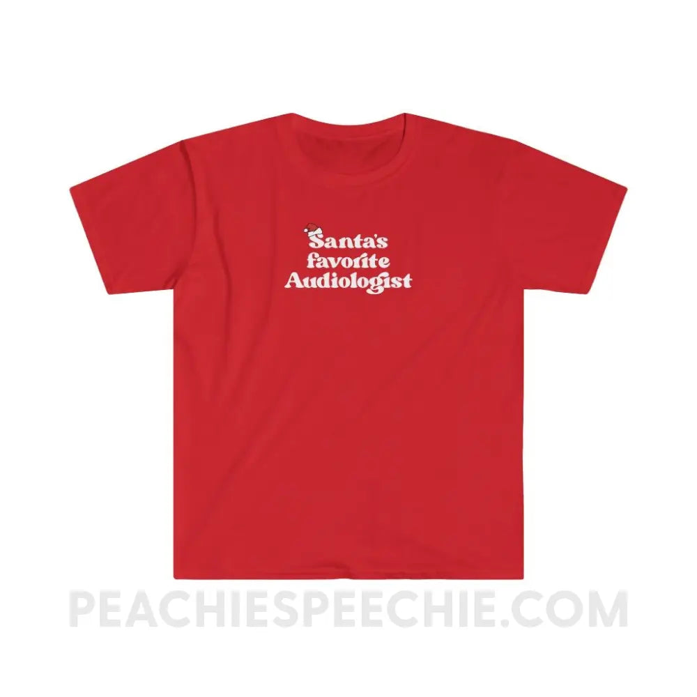 Santa’s Favorite Audiologist Classic Tee - Red / S - T-Shirt peachiespeechie.com