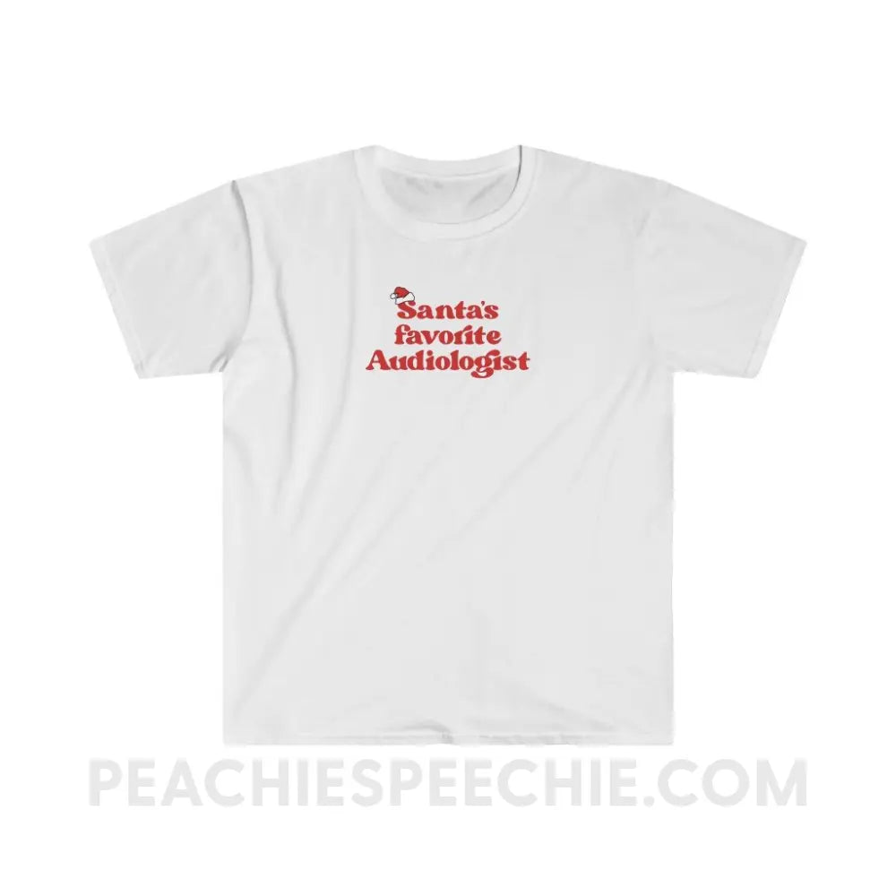 Santa’s Favorite Audiologist Classic Tee - White / S - T-Shirt peachiespeechie.com