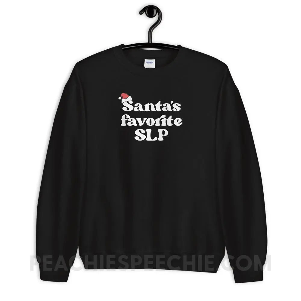 Santa’s Favorite SLP Classic Sweatshirt - Black / S - peachiespeechie.com