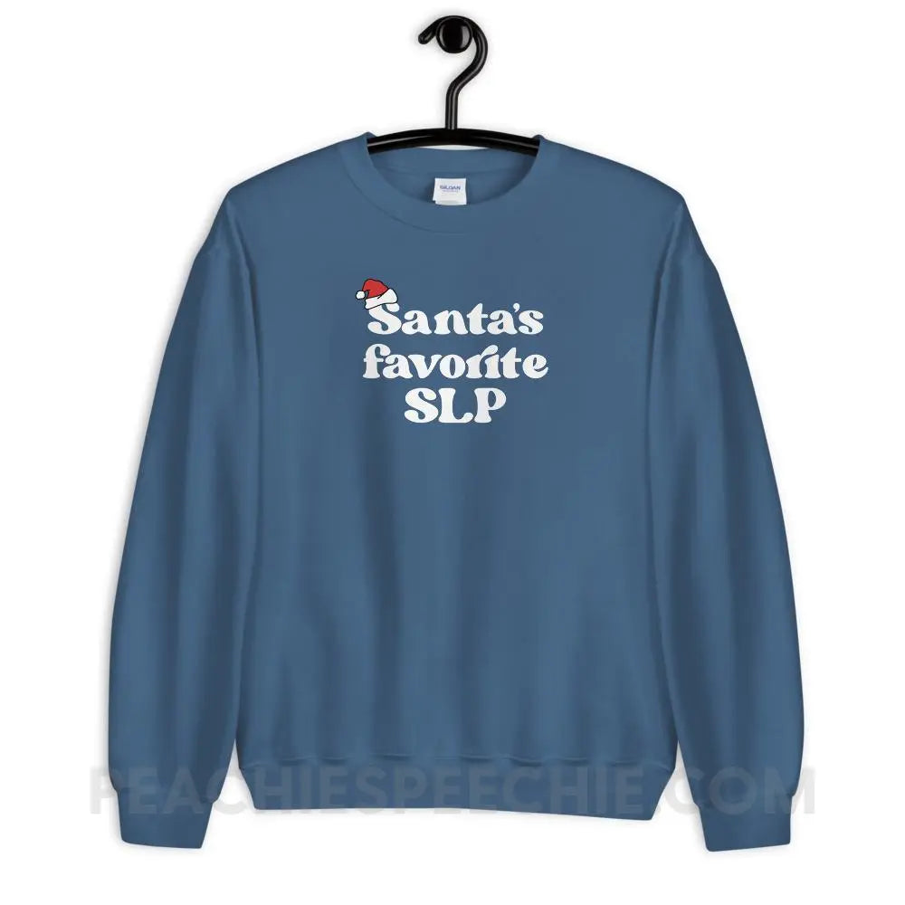 Santa’s Favorite SLP Classic Sweatshirt - Indigo Blue / S - peachiespeechie.com