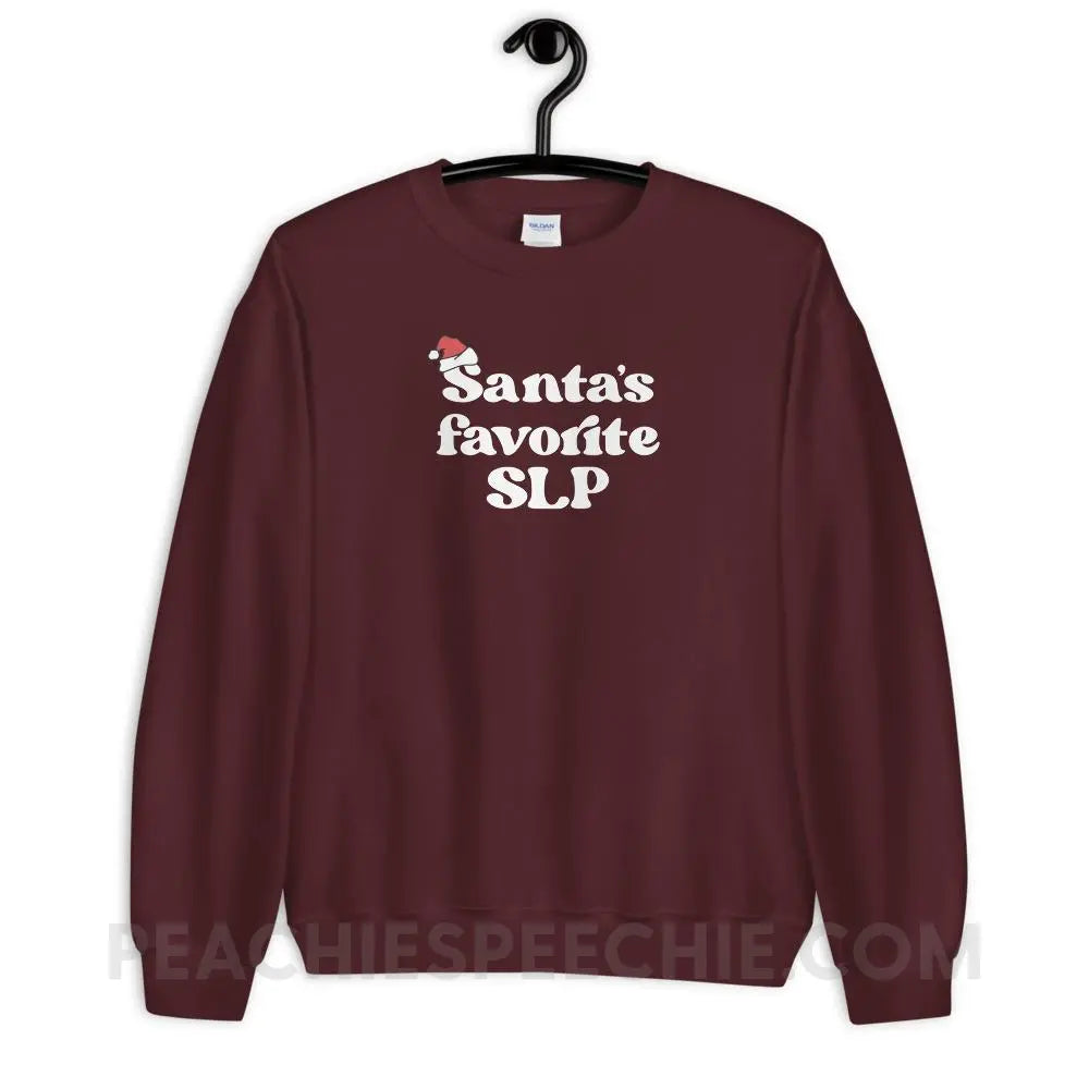 Santa’s Favorite SLP Classic Sweatshirt - Maroon / S - peachiespeechie.com