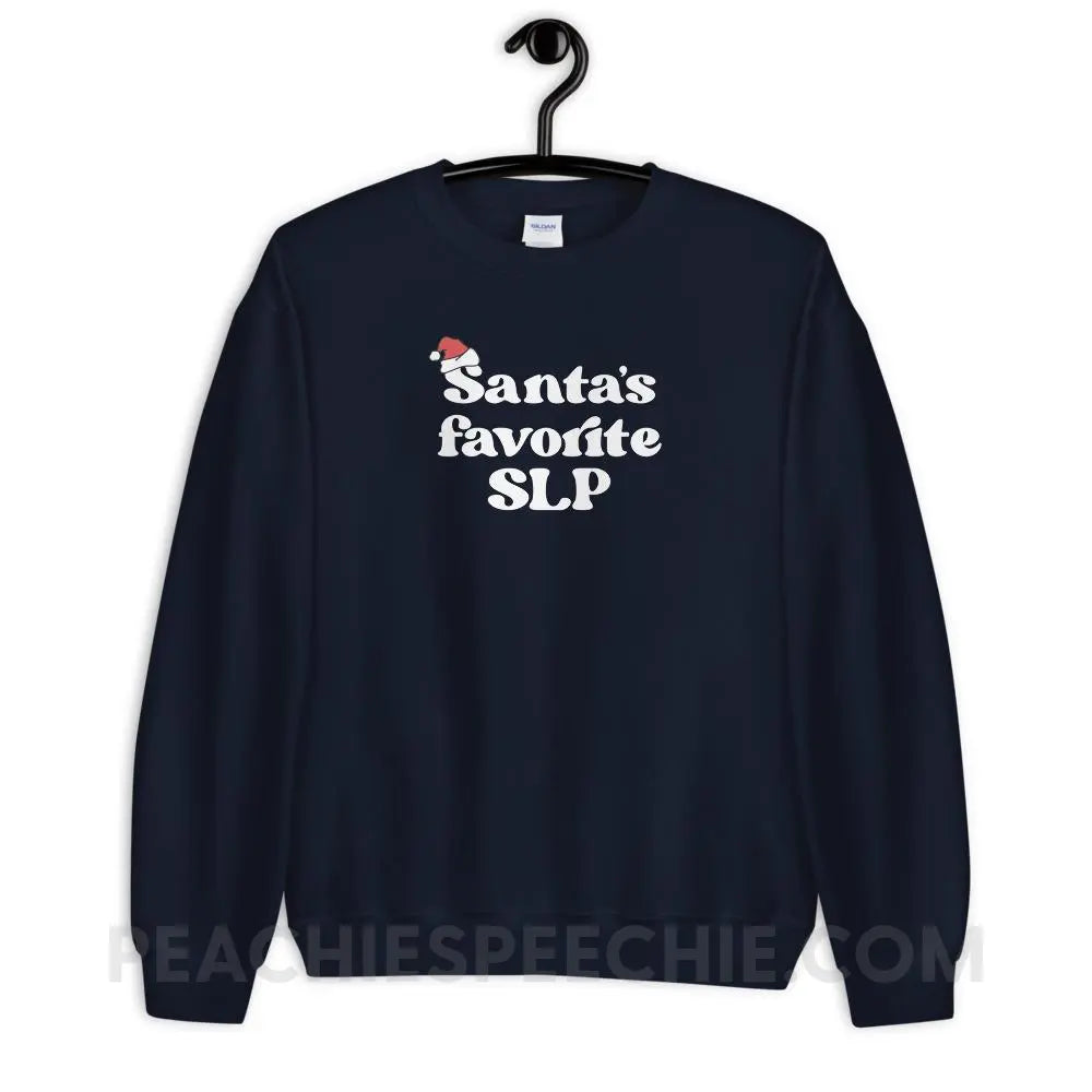 Santa’s Favorite SLP Classic Sweatshirt - Navy / S - peachiespeechie.com