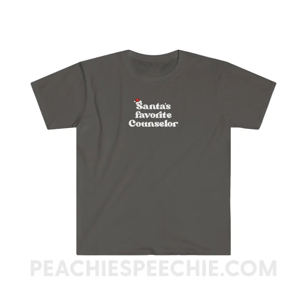 Santa’s Favorite Counselor Classic Tee - Charcoal / S - T-Shirt peachiespeechie.com