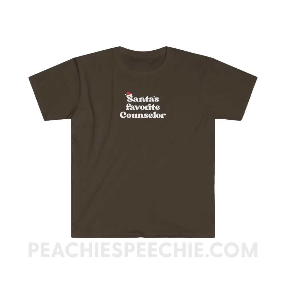 Santa’s Favorite Counselor Classic Tee - Dark Chocolate / S - T-Shirt peachiespeechie.com