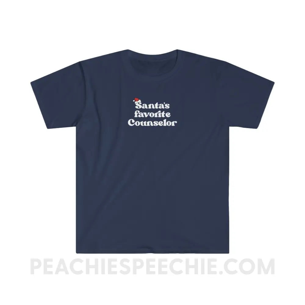 Santa’s Favorite Counselor Classic Tee - Navy / S - T-Shirt peachiespeechie.com