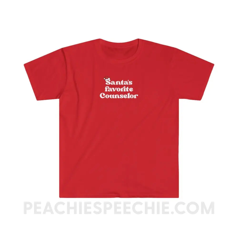 Santa’s Favorite Counselor Classic Tee - Red / S - T-Shirt peachiespeechie.com