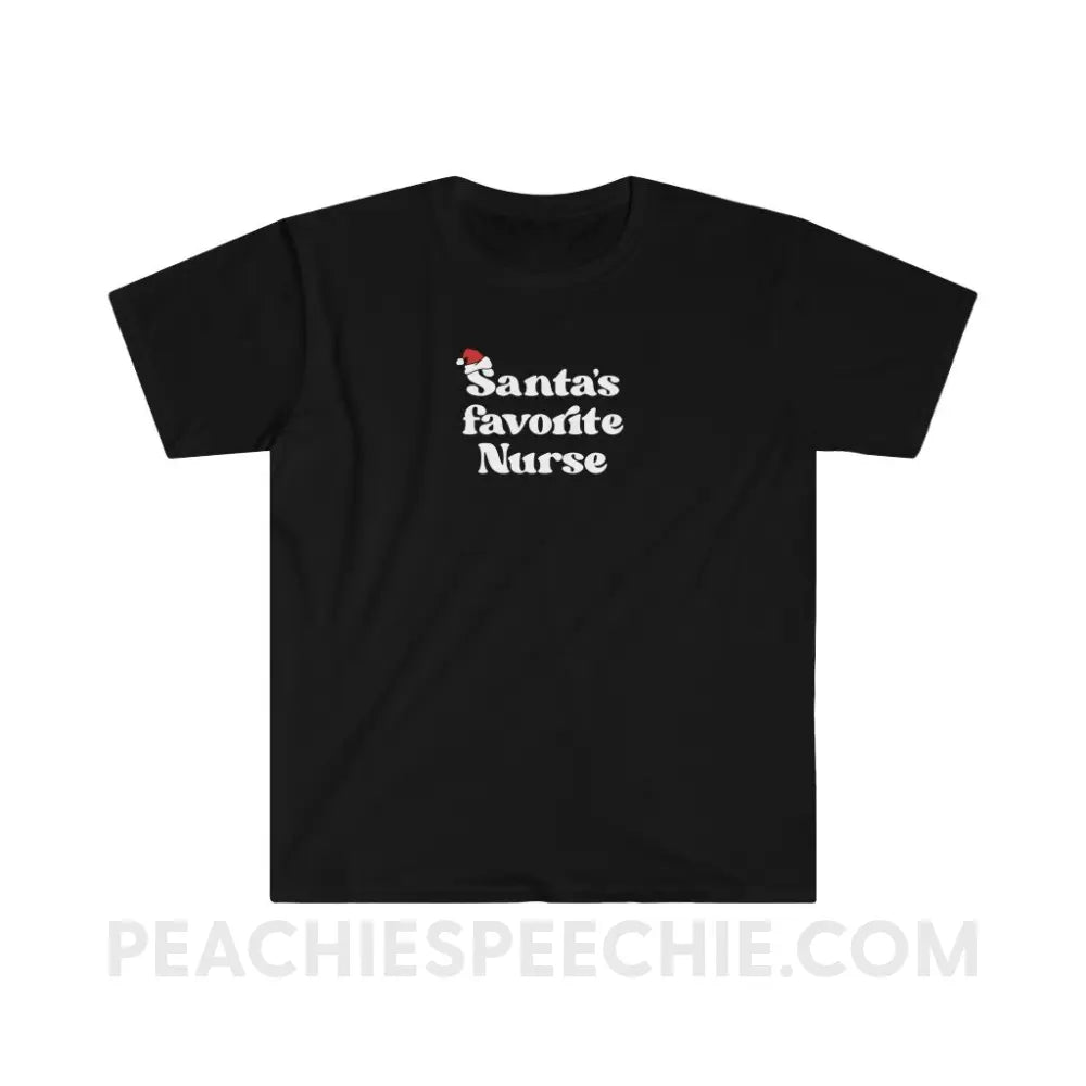 Santa’s Favorite Nurse Classic Tee - Black / S - T-Shirt peachiespeechie.com