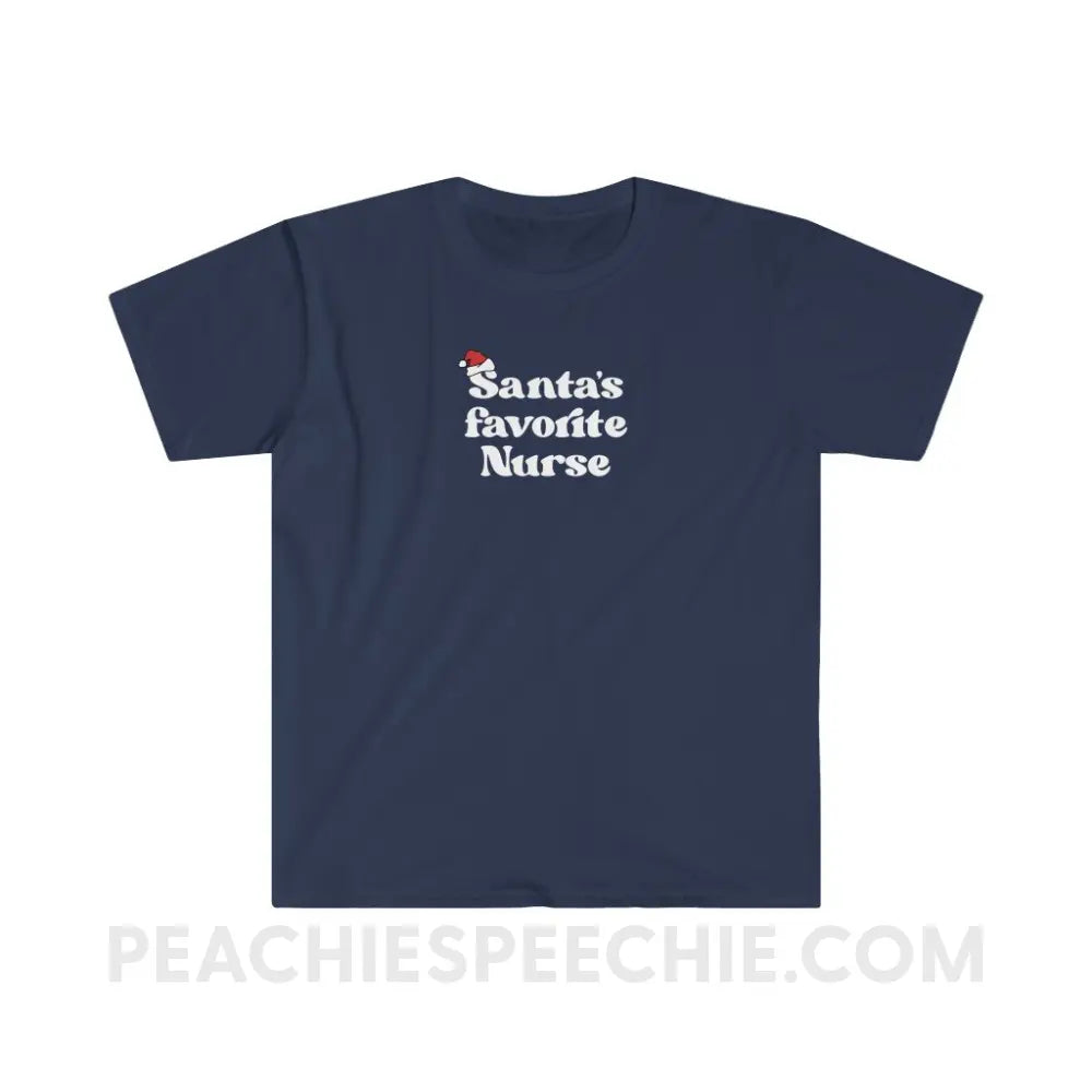 Santa’s Favorite Nurse Classic Tee - Navy / S - T-Shirt peachiespeechie.com