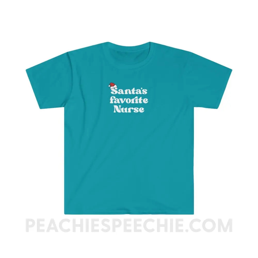 Santa’s Favorite Nurse Classic Tee - Tropical Blue / S - T-Shirt peachiespeechie.com