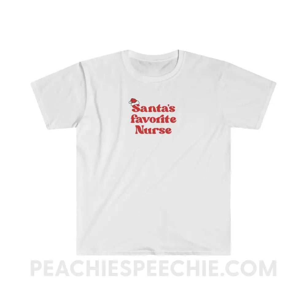 Santa’s Favorite Nurse Classic Tee - White / S - T-Shirt peachiespeechie.com