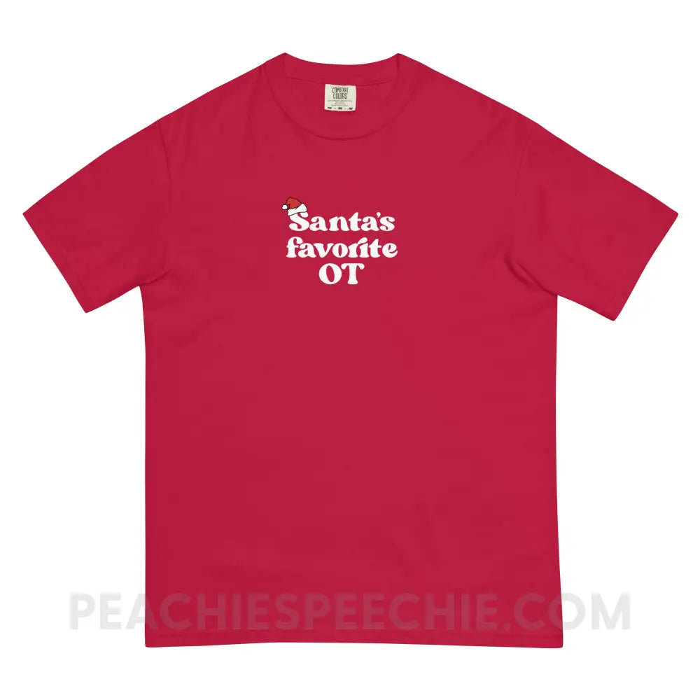 Santa’s Favorite OT Comfort Colors Tee - Red / S - T-Shirt peachiespeechie.com