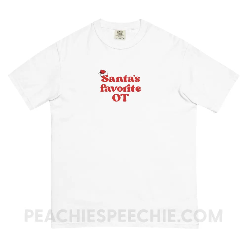 Santa’s Favorite OT Comfort Colors Tee - White / S - T-Shirt peachiespeechie.com