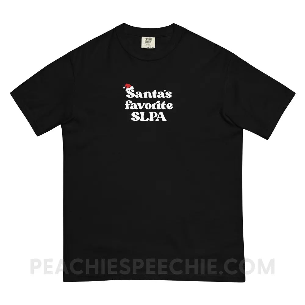 Santa’s Favorite SLPA Comfort Colors Tee - Black / S - T-Shirt peachiespeechie.com