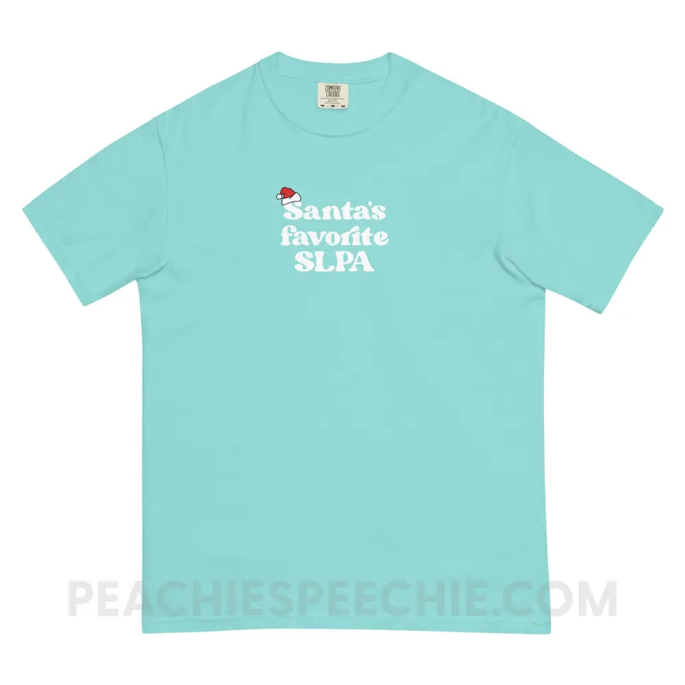 Santa’s Favorite SLPA Comfort Colors Tee - Lagoon Blue / S - T-Shirt peachiespeechie.com