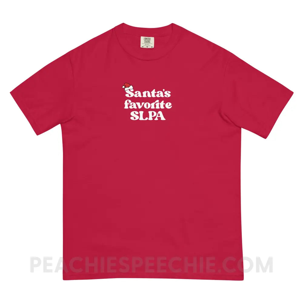 Santa’s Favorite SLPA Comfort Colors Tee - Red / S - T-Shirt peachiespeechie.com