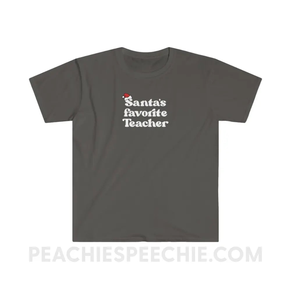 Santa’s Favorite Teacher Classic Tee - Charcoal / S - T-Shirt peachiespeechie.com